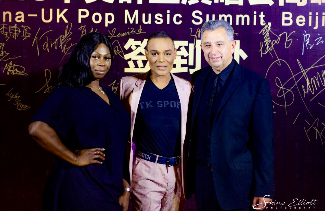 China-UK Pop Music Summit Beijing red carpet with Mario Anastasiades and Stedman Pearson