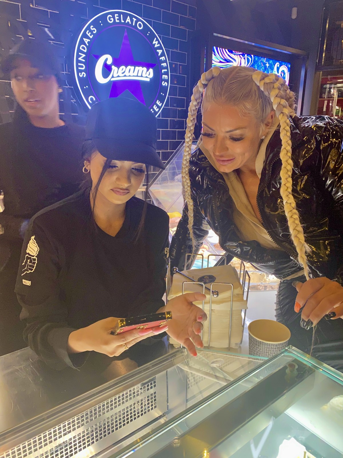 Celebrity meet and greet at Creams Cafe Marble Arch in partnership with Trace, with Natasha Boon